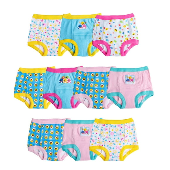 Baby Shark Pantalon d'Entraînement Multipacks avec Tableau de Suivi de Succès et Autocollants Tailles 18M 2T 3T 4T