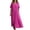 Hot Pink, variant on Noric Women V Neck Short Sleeve Maxi Dresses Loose Pleated Front Flowy Casual Summer Beach Vacation Daily Boho Dresses