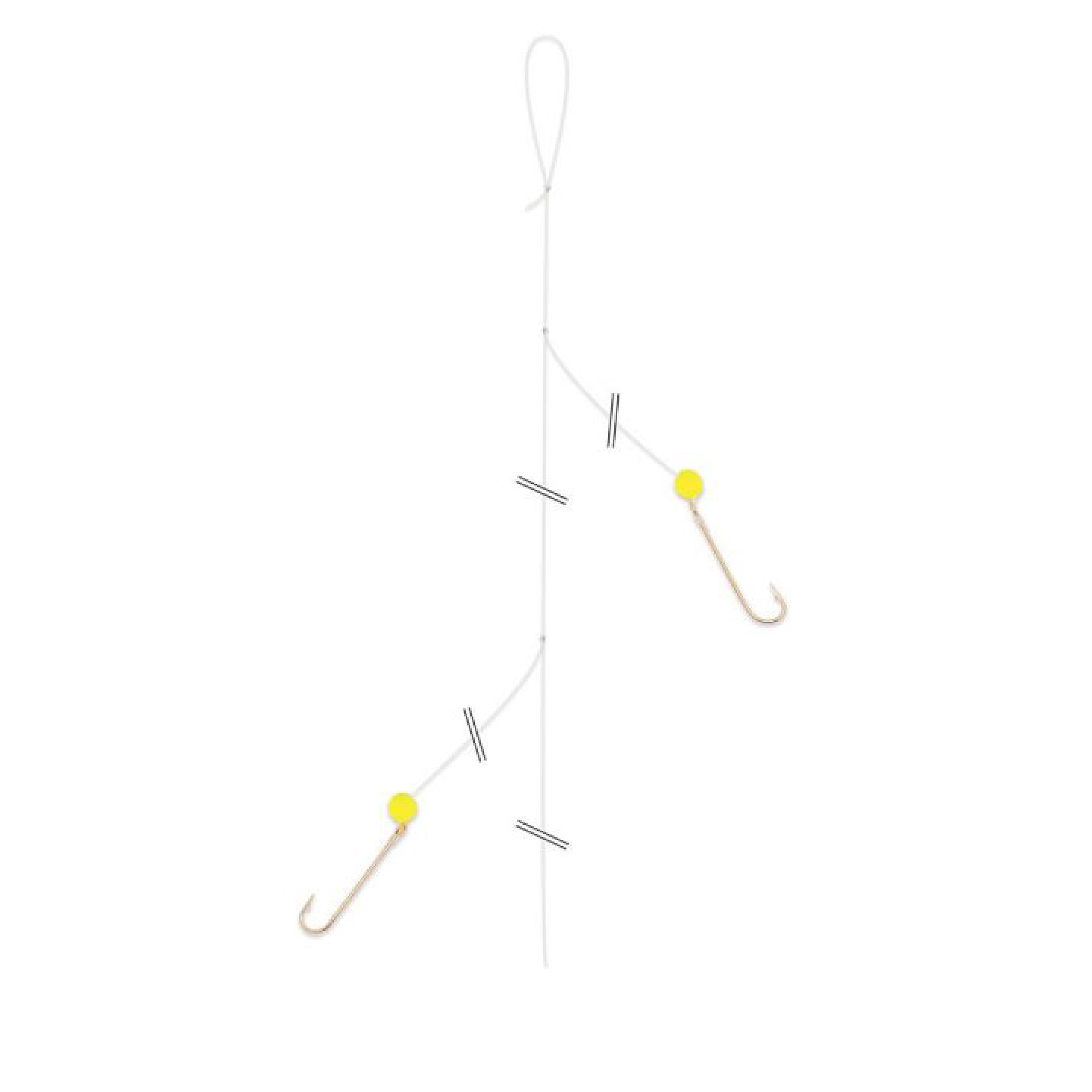 (3 pack) Lindy Old Guides Secret Perch Rig Chartreuse 36" Length