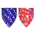 thumbnail image 2 of Patriotic Dog Bandana, American Flag Triangle Scarf for 4th of July, Memorial Day Pet Accessory for Small Medium Large Dogs (C+D,2pc), 2 of 6