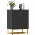 thumbnail image 1 of Commodes Modernes Commode en Tissu à 4 Tiroirs, Organisateur, Coffre de Rangement Compact pour Chambre, Garde-Robe et Salon, Tiroirs pour Vêtements, Table de Chevet Étroite, Noir/blanc, 1 of 9