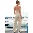 thumbnail image 4 of LASCANA Women's Button Down Halterneck Jumpsuit Buttons, 4 of 6