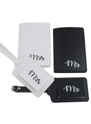 YEUHTLL Mr Mrs Passport Covers Luggage Tags Gift Set for Couples Honeymoon  Travel Case 
