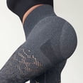 thumbnail image 2 of Fewfanhot Women's High Waist Lace Mesh Panel Yoga Leggings, Butt Lifting Seamless Workout Running Pants, Multi Colors Available, S-3XL, 2 of 3