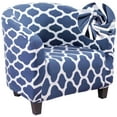 thumbnail image 1 of Club Chair Slipcover,Stretch Spandex Removable Geometric Pattern Armchair Covers, Tub Chair Covers Furniture Protector for Living Room Arm Chair Cover Geometric Couch Covers (Blue2), 1 of 8
