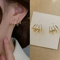 thumbnail image 3 of Dainty Gold Earrings, Claw Earrings for Women, Summer Trendy Illusion Earrings for Pierced Ear/Cartilage Piercing, 3 of 7