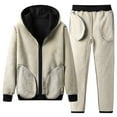 thumbnail image 4 of guisaled Men Sweatsuits Sets Sherpa Lined Fleece Tracksuits 2 Piece Hoodeis Full Zip Sweatsuits Set Winter Warm Sweatpants Suits Outfits S-3XL, 4 of 9