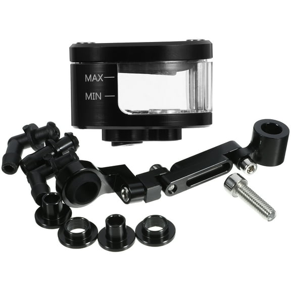 HEMOTON Durable Black Aluminum Motorcycle Brake Oil Cup and Clutch Fluid Reservoir for Enhanced Performance