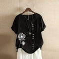 thumbnail image 2 of Plus Size Tops For Womens Casual Loose Button Linen Plus Size Daily Boho Tanic T-Shirt Blouse Tops, 2 of 6