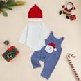 thumbnail image 2 of REgarm My First Christmas Baby Boy Outfit Long Sleeve Romper Cute Pattern Suspender Pants Overalls 3PCS Fall Winter Clothes Set,0-3 Months, 2 of 6