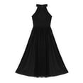 thumbnail image 3 of Fldy Kids Girls Mock Neck Lyrical Contemporary Ballet Dance Leotard Mesh Maxi Skirt Dress Stage Black 14, 3 of 6