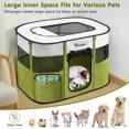 thumbnail image 3 of Portable Pet Playpen, 600D Oxford Foldable Dog Play Tent Kennel Crate for Indoor Outdoor Travel Camping, Come with Free Carrying Case&Folding Bowl, Great for Puppy Cat Bunny, Green L, 3 of 8