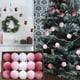 thumbnail image 4 of Paquete de 15 bolas navideñas de terciopelo flocado | Bolas colgantes de plástico de 8 cm para decorar el árbol | Decoración festiva, 4 of 6