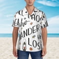 thumbnail image 2 of Yiaed Not All Those Who Wander Are Lost 3 Print Hawaiian Shirt for Men Short Sleeve Button Down Shirts Beach Shirts for Men,Small, 2 of 7