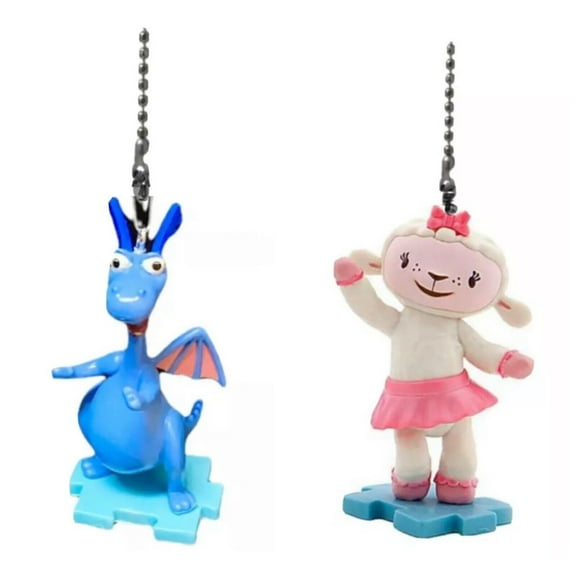 Lambie Lamb & Stuffy Dragon Fan Lamp Light Pull Chain 3" Figure Figurine Doc New
