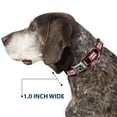thumbnail image 6 of Buckle-Down Pet Collar, Dog Collar Metal Seatbelt Buckle, Double Swag Black White Red Stripe, 16 to 23 Inches 1.5 Inch Wide, 6 of 8