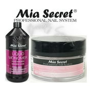 Mia Secret Liquid Monomer 32 oz and Natural Pink Powder 0.25 oz