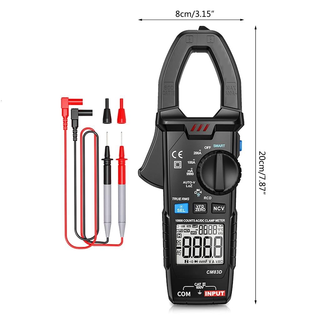 CEORPER Multifunctional Clamp Meter for w/ Backlit & Flashlight Digital Multimeter Voltmeter 200A AC/for DC Current 600V AC/for