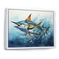 thumbnail image 2 of Designart "Majestic Marlins in Fishing I" Animals Floater Framed Canvas Wall Art, 2 of 7