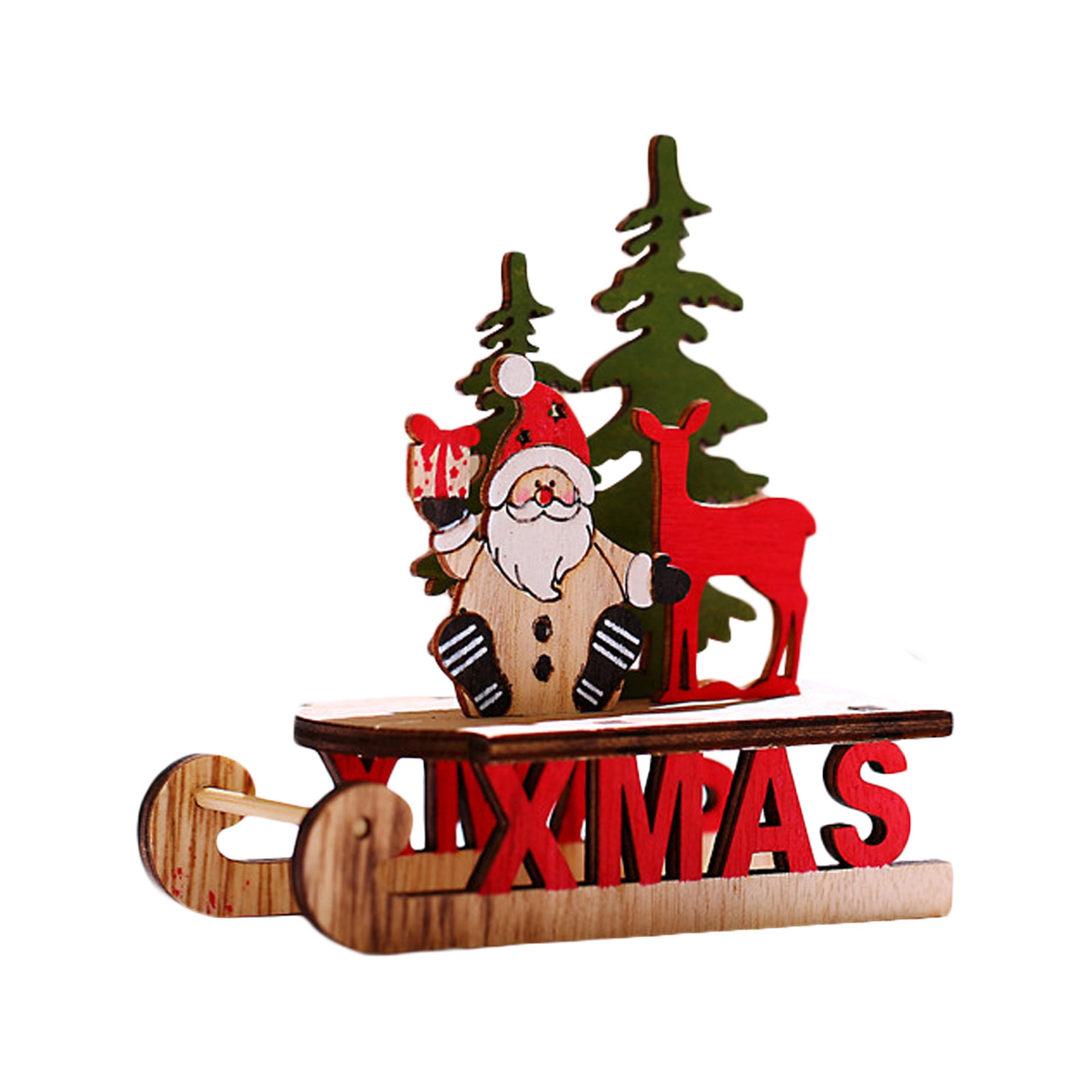 Wooden Christmas Ornaments DIY Santa Sleigh Cart Snowman Reindeer wooden-christmas-ornaments-diy-santa-sleigh-cart-snowman-reindeer
