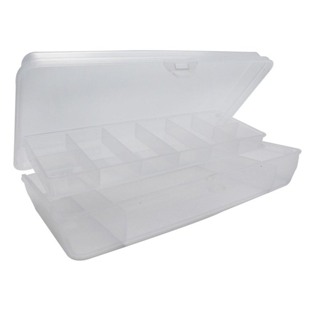 Caja de aparejos de pesca Cola almacenamiento compacto para señuelos de pesca transparente