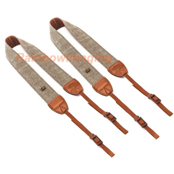 (2 Pack) Camera Strap, Shoulder Strap, Neck Strap, Vintage Brown Weave, Classic Design, Compatible with Canon Nikon Sony Pentax Panasonic Olympus Fujifilm Digital Cameras