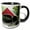 Black/White, variant on 3drose, Covered Bridge Traditional Red Pemigewasset River New Hampshire, 11oz Two-tone Black Mug