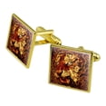thumbnail image 1 of Flaming Fire Tiger Square Cufflink Set - Silver or Gold, 1 of 6