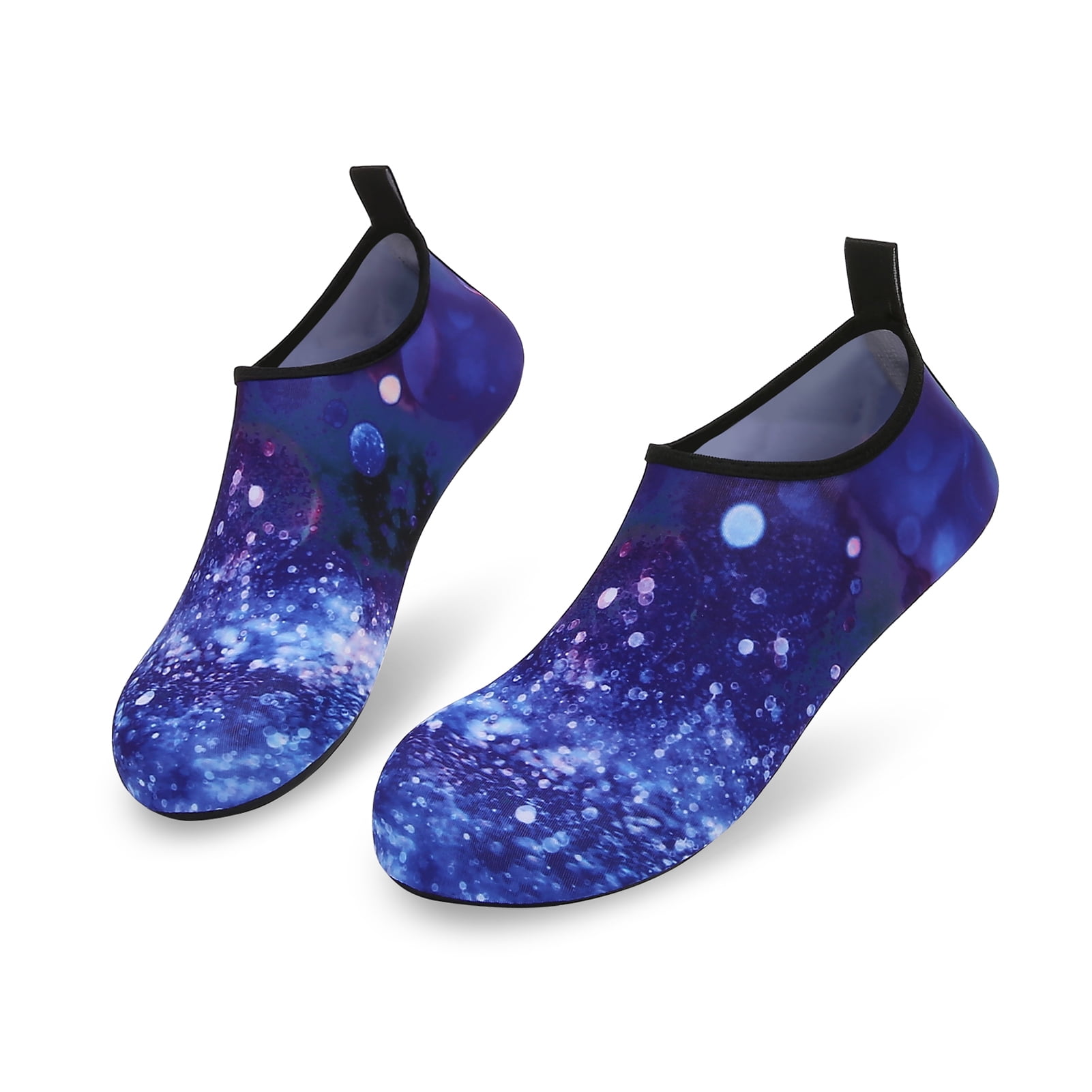 Men and Women a Slip On Barefoot Quick-Dry Beach Aqua Yoga Water Shoes (Moon Sky/Navy, 5.5-6.5 Women/5-5.5 Men)