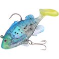 thumbnail image 1 of Juego de 2 cebos para pesca al aire libre, señuelos elásticos multicolores en forma de pez de 9 cm con anzuelos, 1 of 7