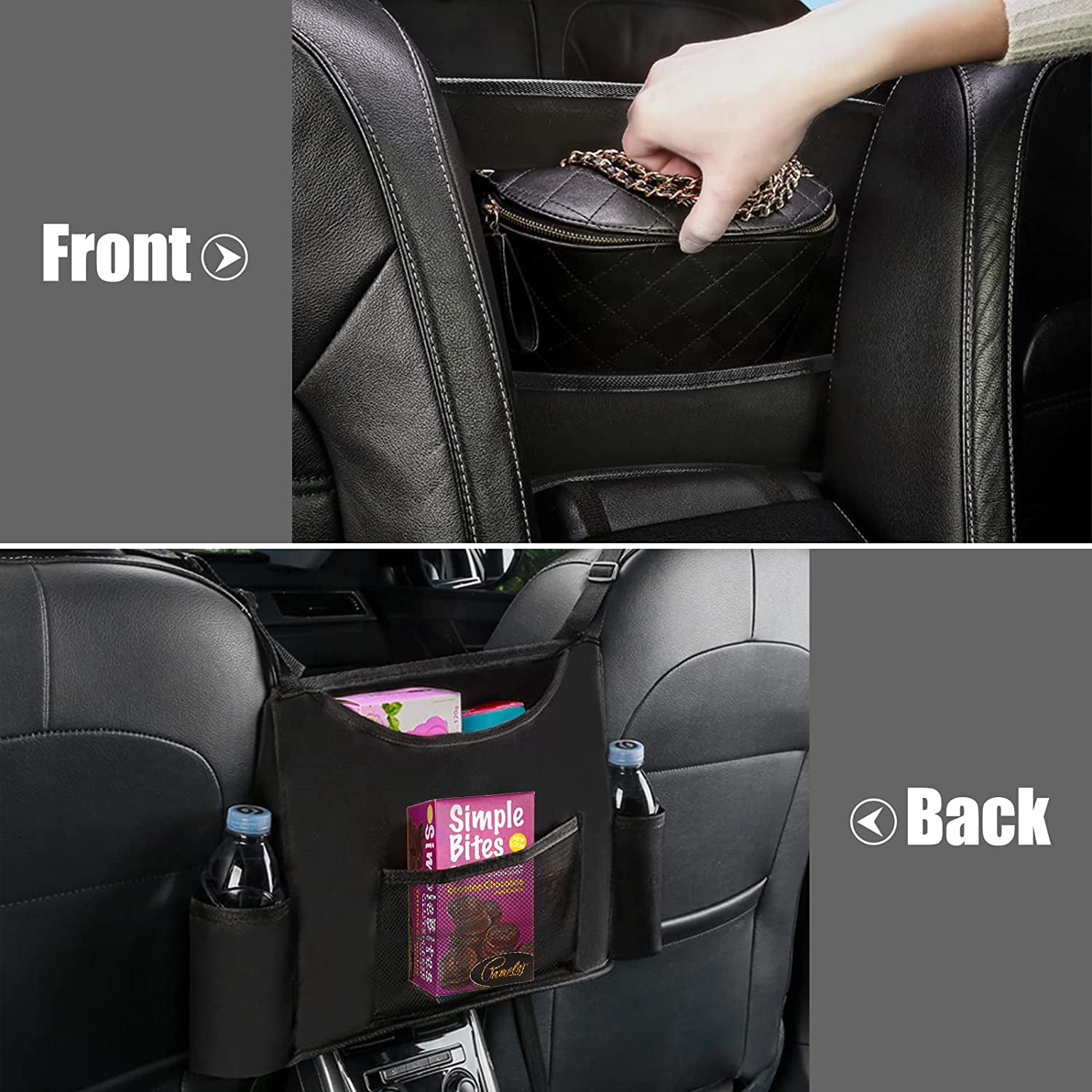  WLLWOO Car Net Pocket Handbag Holder Between Seats Back Storage  Organizer Purse Holder for Console Front Seat Storage Barrier : Automotive