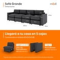 thumbnail image 2 of Sofá  Seccional Modular 4 Plazas Moderno | Gris Carbón, 2 of 8
