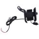thumbnail image 1 of Soporte de montaje para teléfono con espejo de motocicleta y bicicleta 360 con cargador USB para teléfono móvil Samsung de 4 a 6,5 pulgadas, negro Feliz Sencillez, 1 of 5