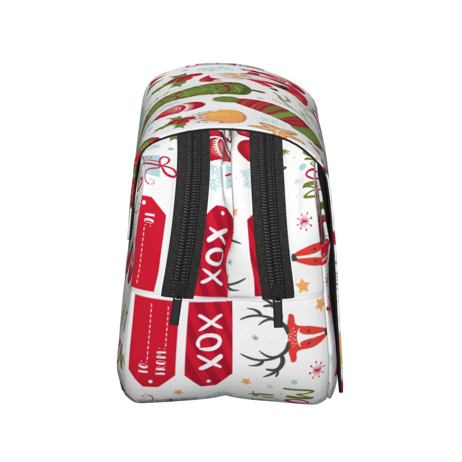 Rateoe Snowflakes Santa Claus Pattern Double Clamshell Pen Case, Storage Organizer with Two Zipper Compartments– Holds Up to 50 Pencils & Pens