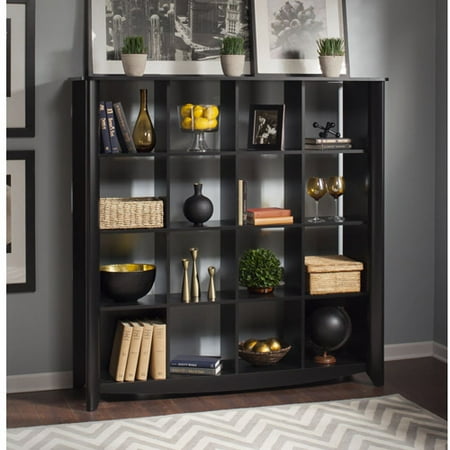 Bush Furniture Aero 16 Cube Bookcase Room Divider In Clic Black This On Opens A Dialog That Displays Additional Images For Product With The Option To Zoom In Or Out