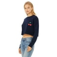 thumbnail image 2 of Crop Tops for Women Cherry Shirt Cropped Tops Ladies Casual Cropped Long Sleeve Crewneck Fleece Womens Tops Cute Daily Cherry Design Top, 2 of 3