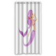thumbnail image 1 of EREHome Rideau de Douche Personnage Sirène Coloré avec Cheveux Violets et Longue Queue de Poisson et Crochets pour Décoration Intérieure 36x72 Pouces, 1 of 1