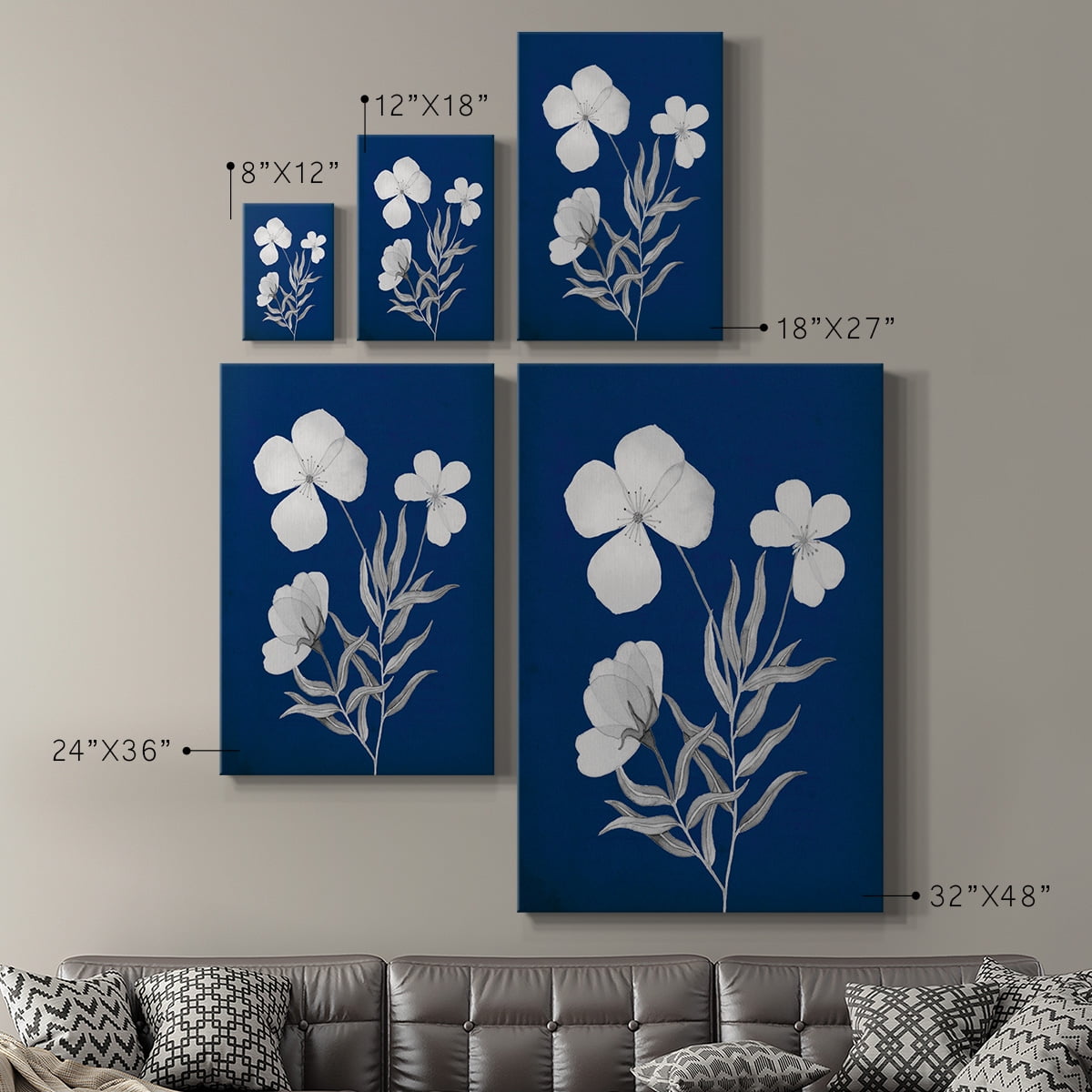 Indigo Sketch I Premium Gallery Wrapped Canvas - Ready to Hang