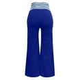 thumbnail image 3 of Women Plus Sized Micro Wide Leg Pants Elastic Cut Out High Waist Trousers Oversized Solid Slim Flared Causal Pants Blue L, 3 of 3