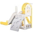 thumbnail image 2 of Toddler Climber and Slide Set 4 in 1, Kids Playground with Basketball Hoop, Kids Climber & Slide Playset, Yellow, 2 of 9