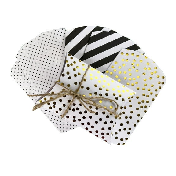 Hello Hobby Dot/Stripe Multicolor Pillow Box & Jute, 6 Pack