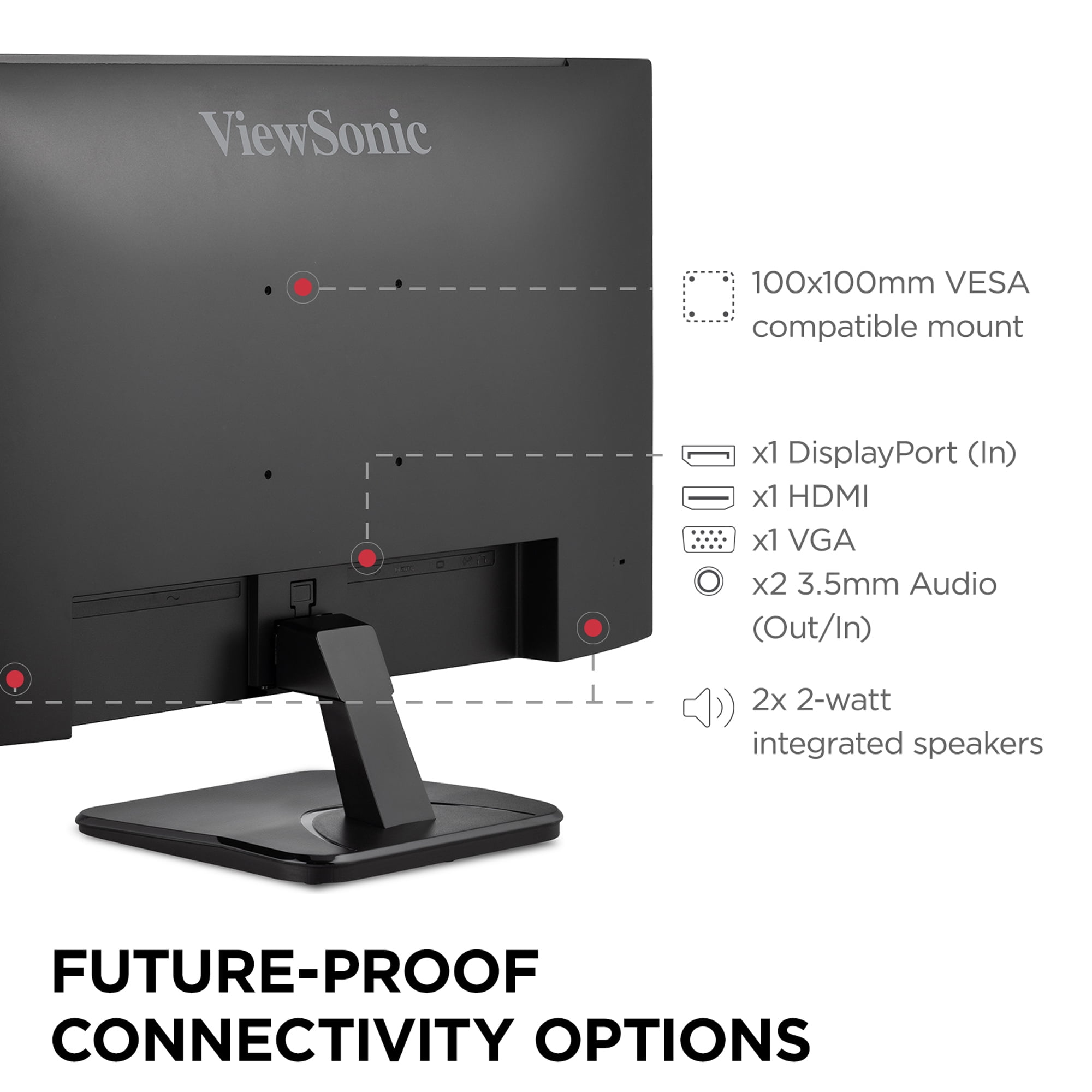 ViewSonic VA2756A-MHD 27 Inch IPS 1080p Monitor with 120Hz, Eye Care, HDMI, DisplayPort, VGA Inputs (1 Count)