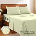thumbnail image 5 of Lux Decor Collection King Size Sheet Set - 4 Pc King Bed Sheets Set - High GSM Brushed Microfiber Sheets - Up to 16 Inches Deep Pocket Bedding Sheets & Pillowcases, Vanilla, 5 of 10