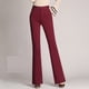 thumbnail image 3 of Pantalones rectos de cintura alta para mujer: cintura elástica, pantalones acampanados con bolsillos, 3 of 6