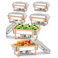 thumbnail image 1 of Cherish Plats Anti-Frottement pour Buffet, Lot de 2, Serveurs et Réchauds de Buffet Rectangulaires en Acier Inoxydable de 8 Qt, Réchauds pour Traiteur avec Couvercle, Ensemble Complet pour Fêtes, Banquets et Mariages, 1 of 6
