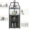 thumbnail image 6 of GAOMON Corner Wine Cabinet with Led Light & Detachable Wine Rack, 5-Tier  Corner Bar Cabinet with Barn Door and Glass Holder, Farmhouse Buffet Cabinet and Home Bar, 6 of 16