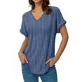 thumbnail image 2 of Shine Up Blouses for Women Casual V Neck Shirts Summer Sweaters Short Sleeve Tunic Tops, 2 of 5