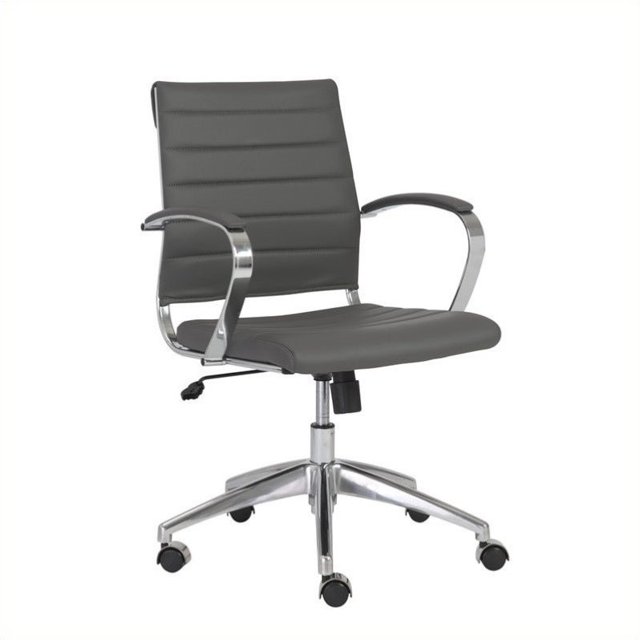 Eurostyle Axel Chaise Basse de Bureau avec des Bras en Gris