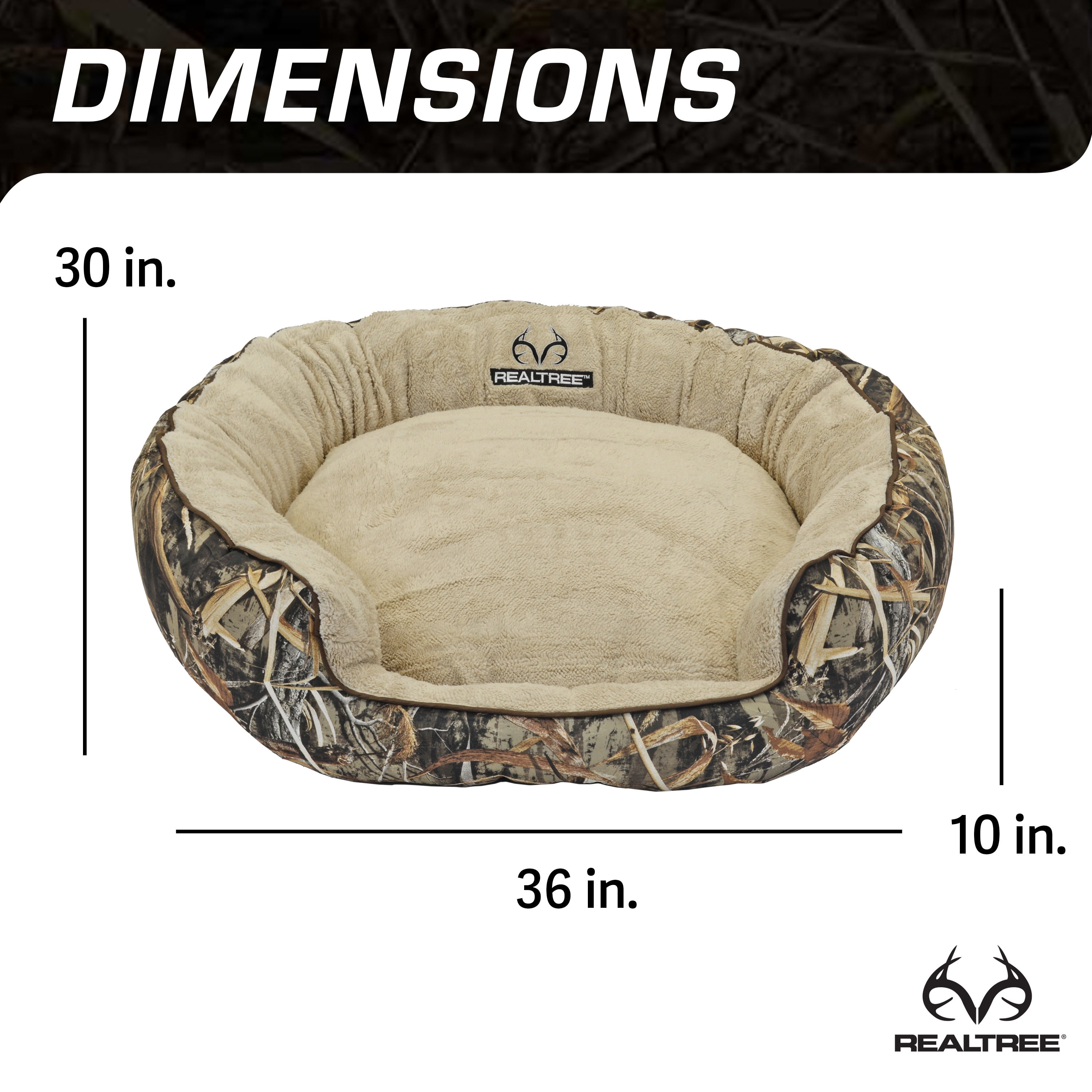 Realtree Edge Camo Pillow Style Pet Bed 30 x 40