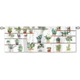 thumbnail image 3 of Boho Floral Curtain Valance for Window Treatments Flower Green Plant Kitchen Treatment Cactus Cottagecore Farmhouse Country Window Drapes for Bathroom Bedroom Living Room 1 panel (52x18 Inch), 3 of 5